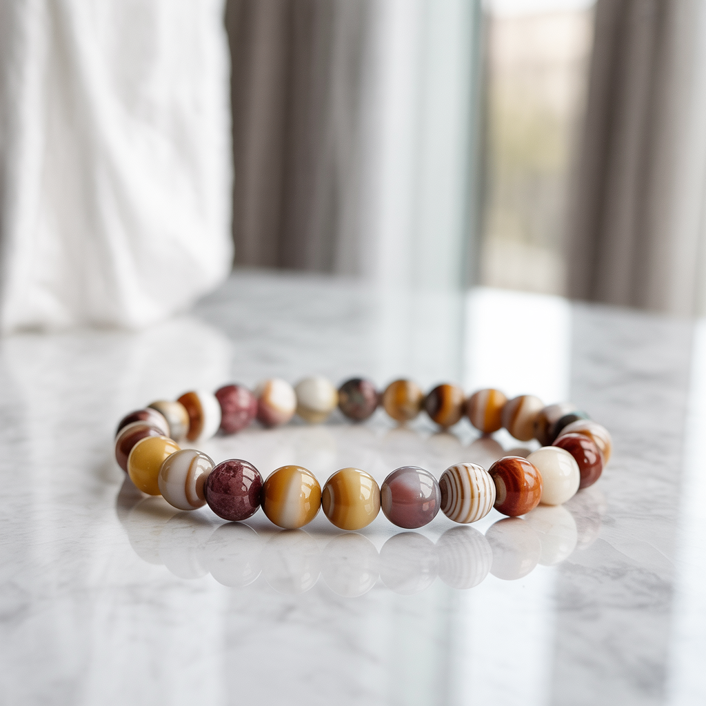 Botswana Achat Armband 17 cm 8 mm Duftzwillinge