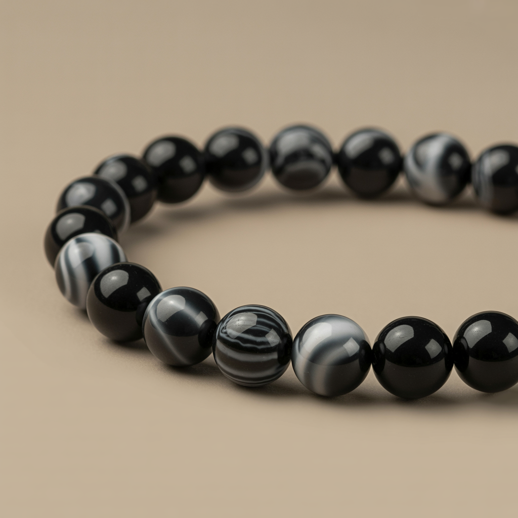 Schwarzaugenachat Armband Duftzwillinge