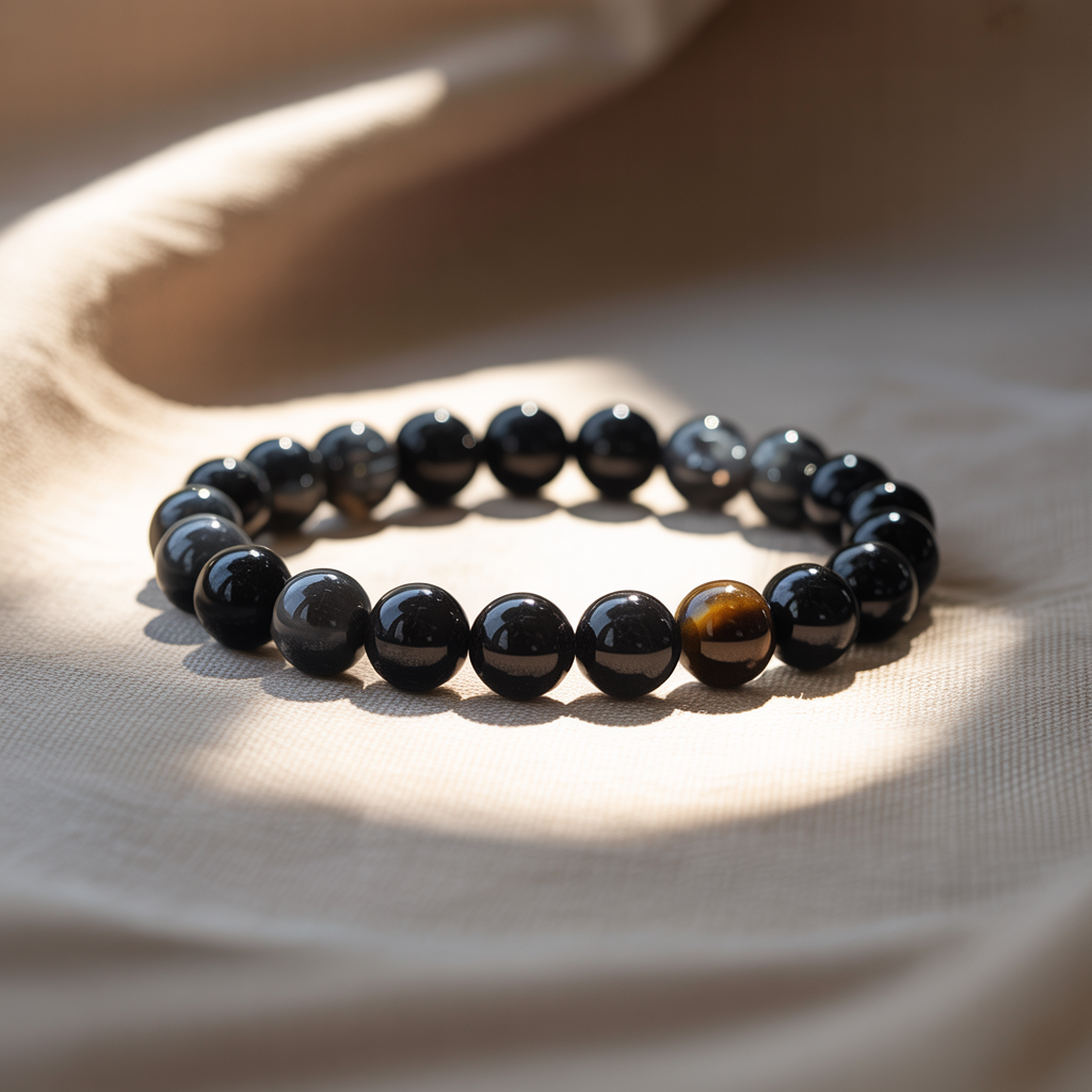 Obsidian Armband 19 cm 8mm Duftzwillinge